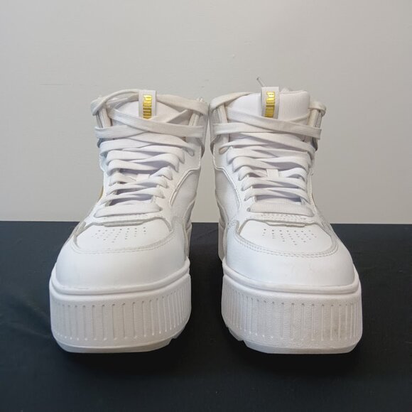 PUMA Karmen Rebelle Mid Platform Sneakers in white- Women's size 8 - Picture 8 of 14